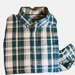 EDDIE BAUER, LEDGEND WASH XL, classic, l/s, 100% cotton, spruce & white plaid
